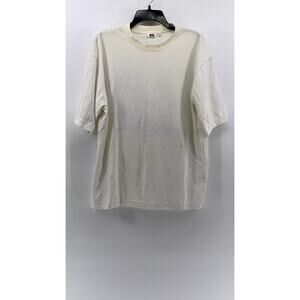 UNIQLO Unisex White AIRism Cotton Oversized T-Shirt SZ L